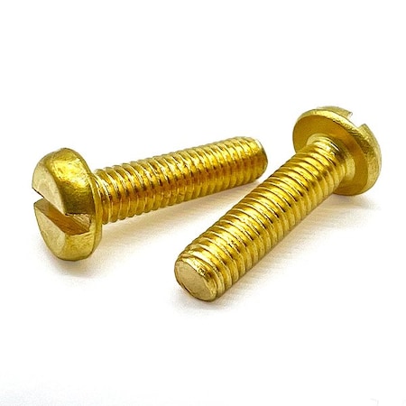 Boltsandnuts.Com #10-32 x 1-1/4 in Slotted Fillister Machine Screw, Plain Brass, 75 PK 10F125FSHMSB-75